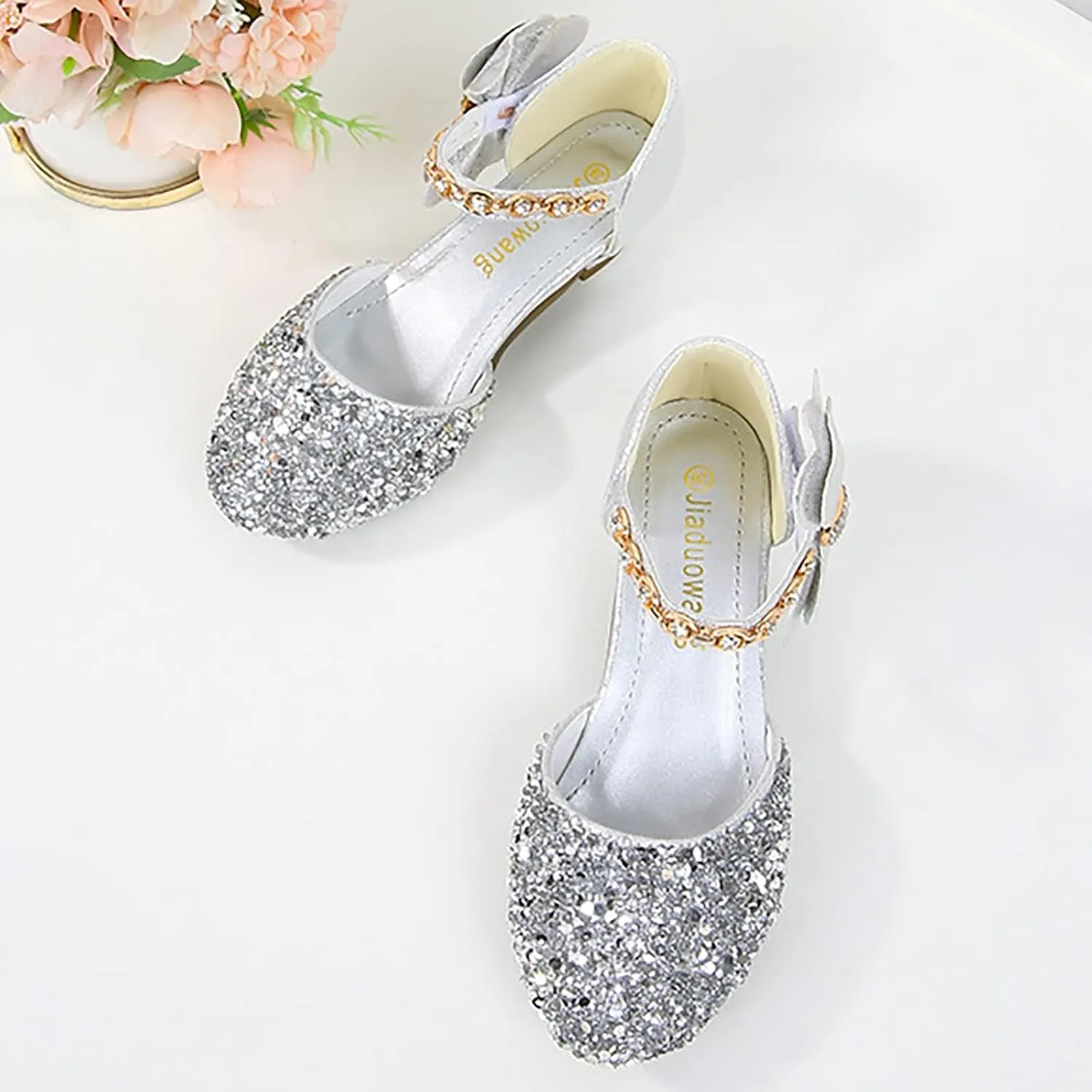 2025 Girls Heeled Shoe Dress Shoes Bows Heel Princess Flower Wedding For Toddler Little Kid