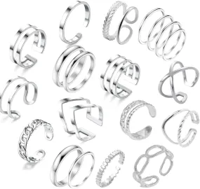 20pcs Gold Rings Set for Women Stackable Rings Set Boho Knuckle Rings Gold Vintage Rings Set Stacking Rings Gold Plated Rings Golden Rings Open Rings Set Butterfly Rings Gold Snake Rings