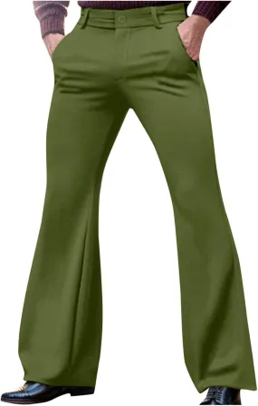 70s Disco Pants for Men,Mens Bell Bottom Jeans Pants,Slim Fit Retro Flared Trousers Vintage Denim Pants Jeans for Men