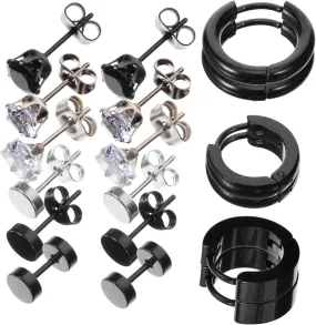 9 Pairs Zirconia Hoop and Earrings Set for Women Minimalist Dangle Earrings Titanium Steel Cartilage Earrings for Everyday Wear and Special Occasions