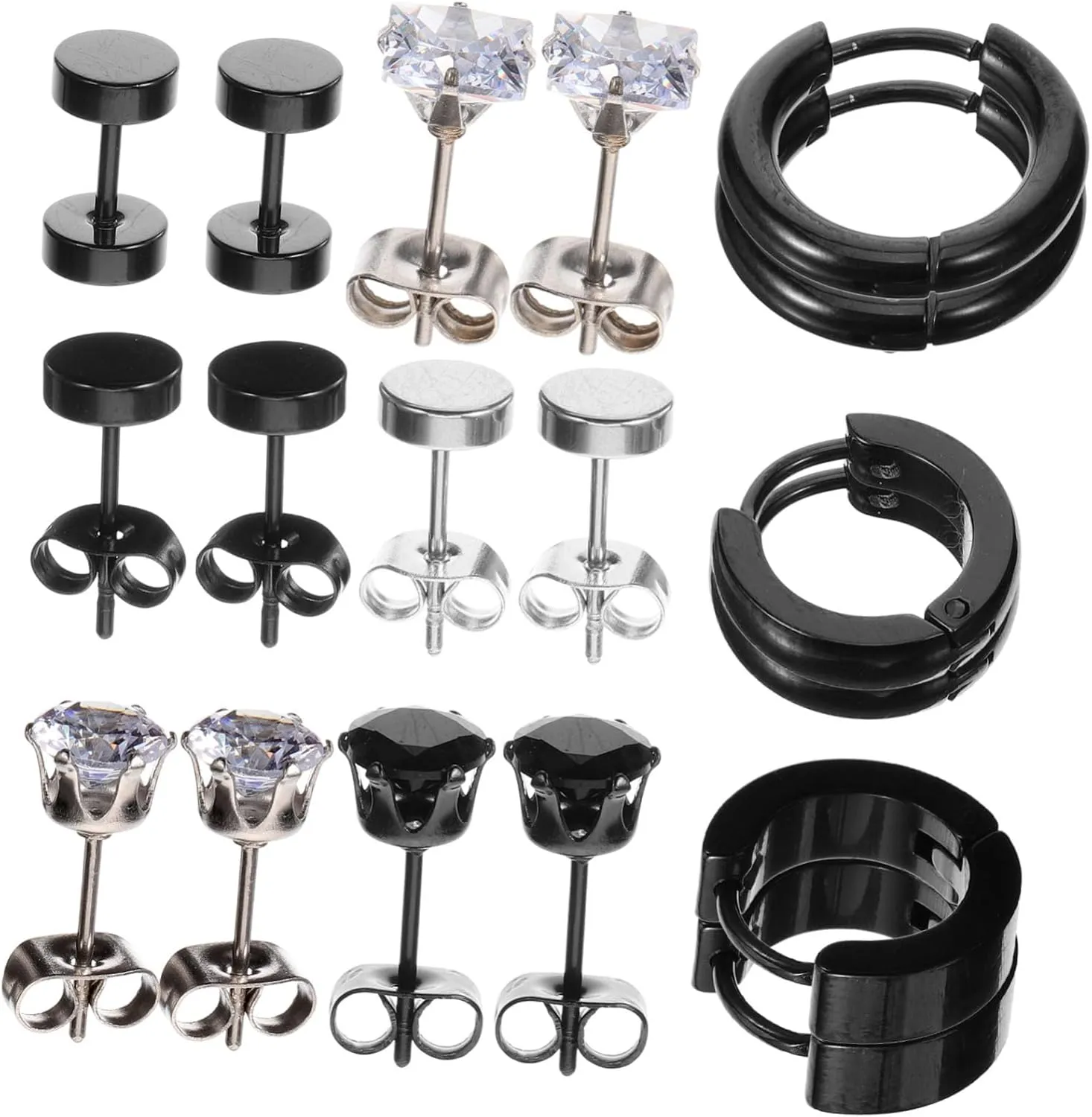 9 Styles Minimalist Hoop Earrings Set for Women Dangle Cz Earrings Fashion Prom Earrings