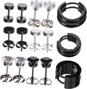 9 Styles Minimalist Hoop Earrings Set for Women Dangle Cz Earrings Fashion Prom Earrings