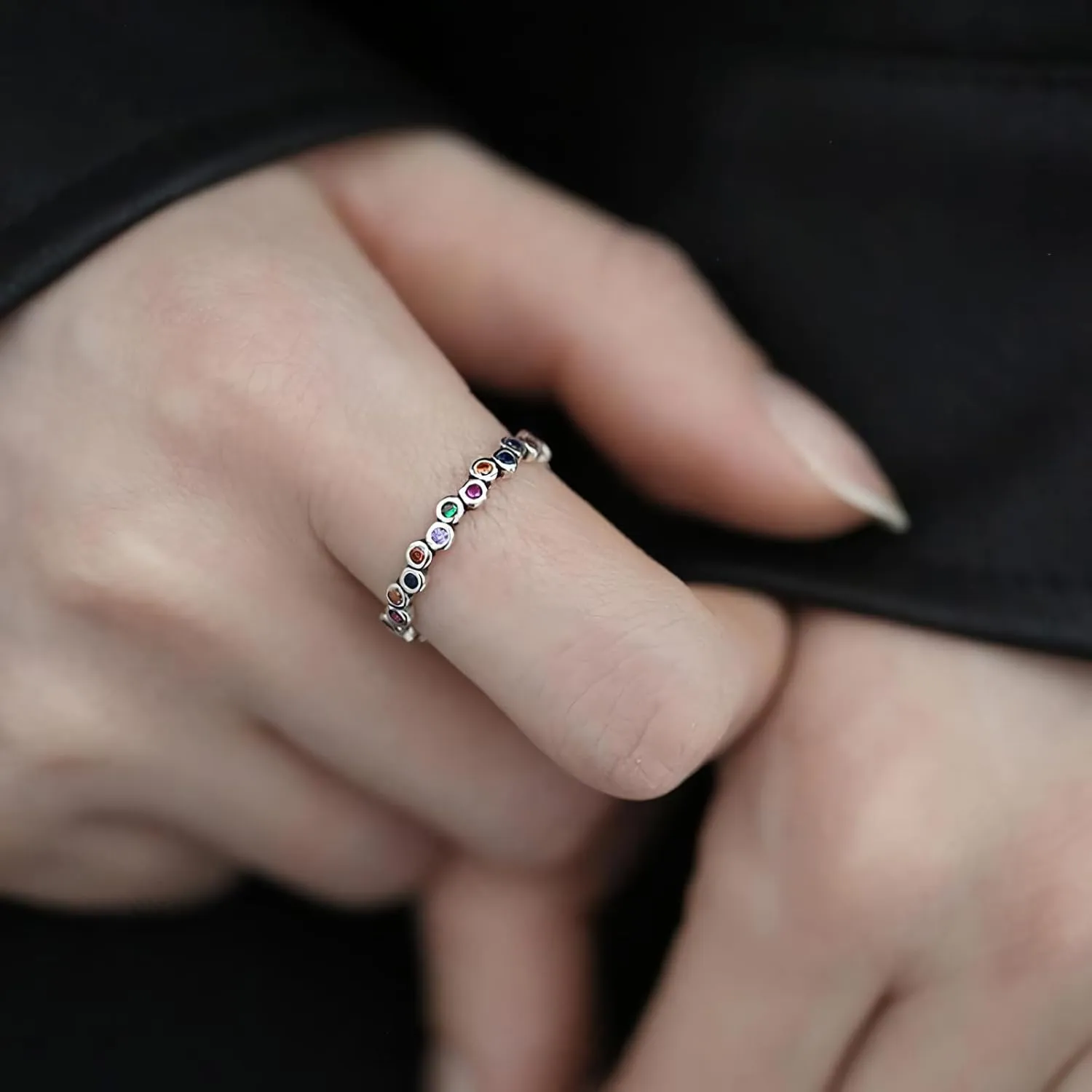 925 Silver Ring, Adjustable silver rings for women, open thumb rings finger rings, zirconia rings statement rings Adjustable Rings Stackable open rings Band for Women