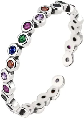 925 Silver Ring, Adjustable silver rings for women, open thumb rings finger rings, zirconia rings statement rings Adjustable Rings Stackable open rings Band for Women