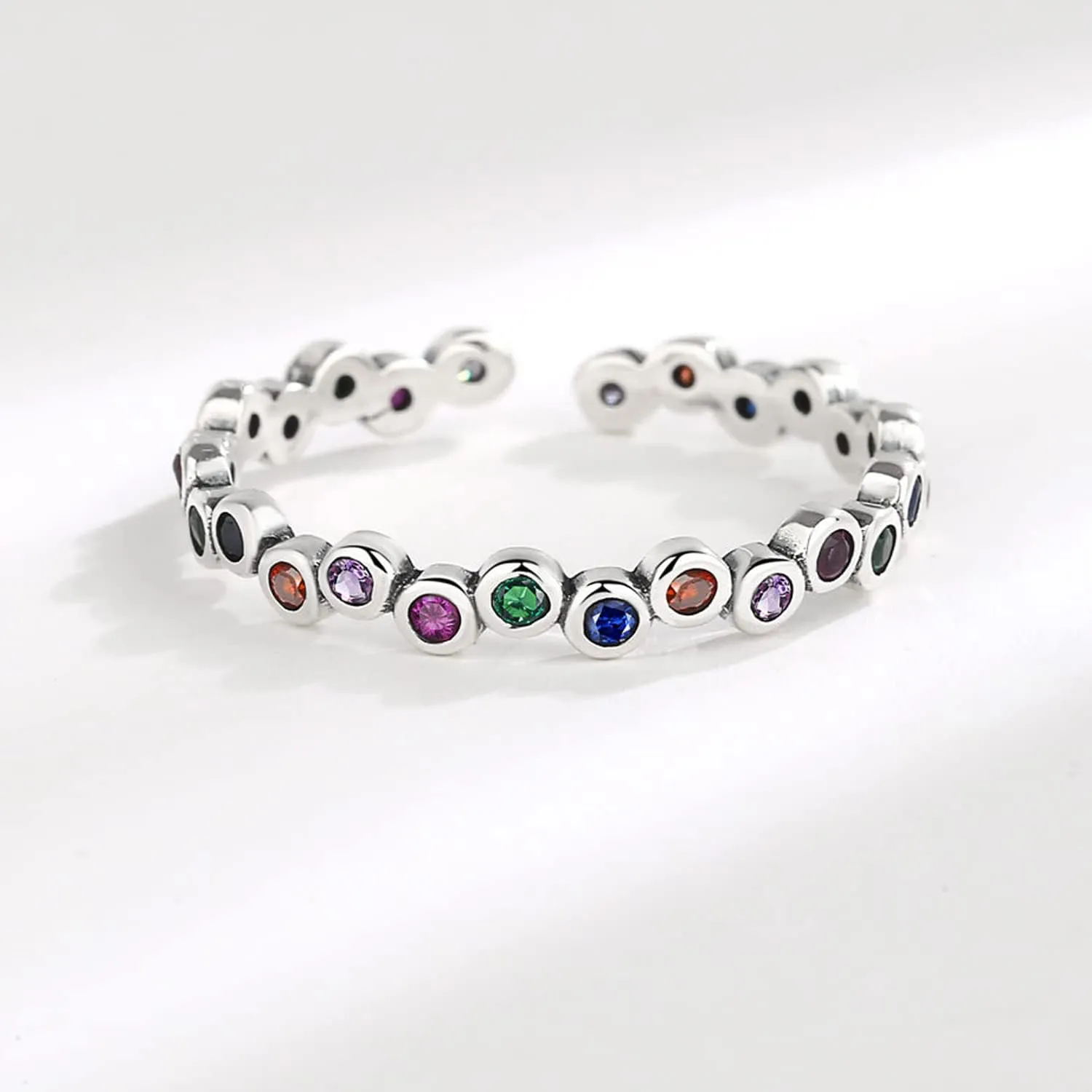 925 Silver Ring, Adjustable silver rings for women, open thumb rings finger rings, zirconia rings statement rings Adjustable Rings Stackable open rings Band for Women