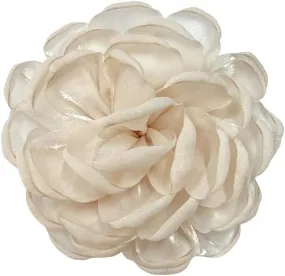 9cm Wedding Fabric Flower Brooch Pin Hair Clip for Women Men Elegant Big Camellia Rose Floral Brooches Lapel Pins Dainty Holiday Party Costume Dress Accessories Jewelry