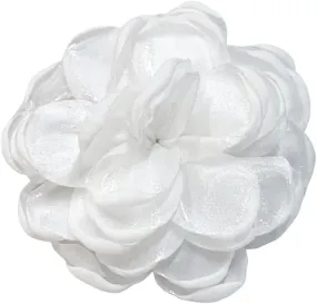 9cm Wedding Fabric Flower Brooch Pin Hair Clip for Women Men Elegant Big Camellia Rose Floral Brooches Lapel Pins Dainty Holiday Party Costume Dress Accessories Jewelry