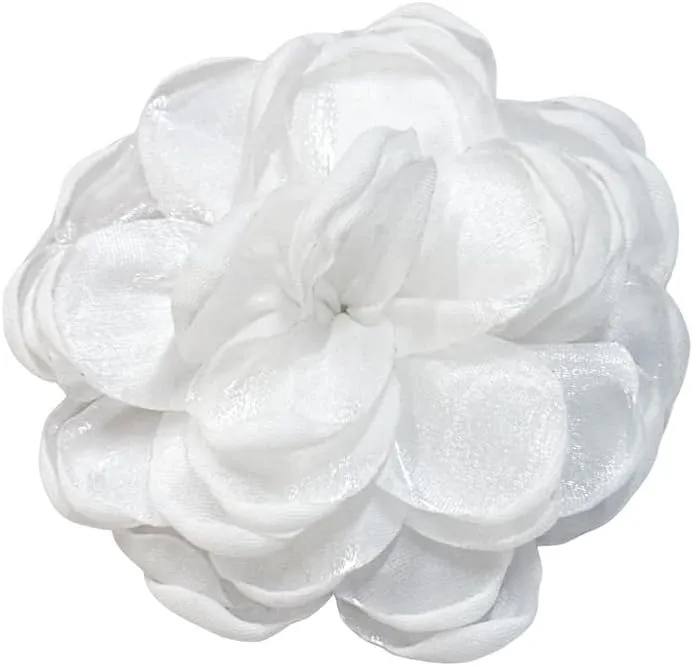 9cm Wedding Fabric Flower Brooch Pin Hair Clip for Women Men Elegant Big Camellia Rose Floral Brooches Lapel Pins Dainty Holiday Party Costume Dress Accessories Jewelry