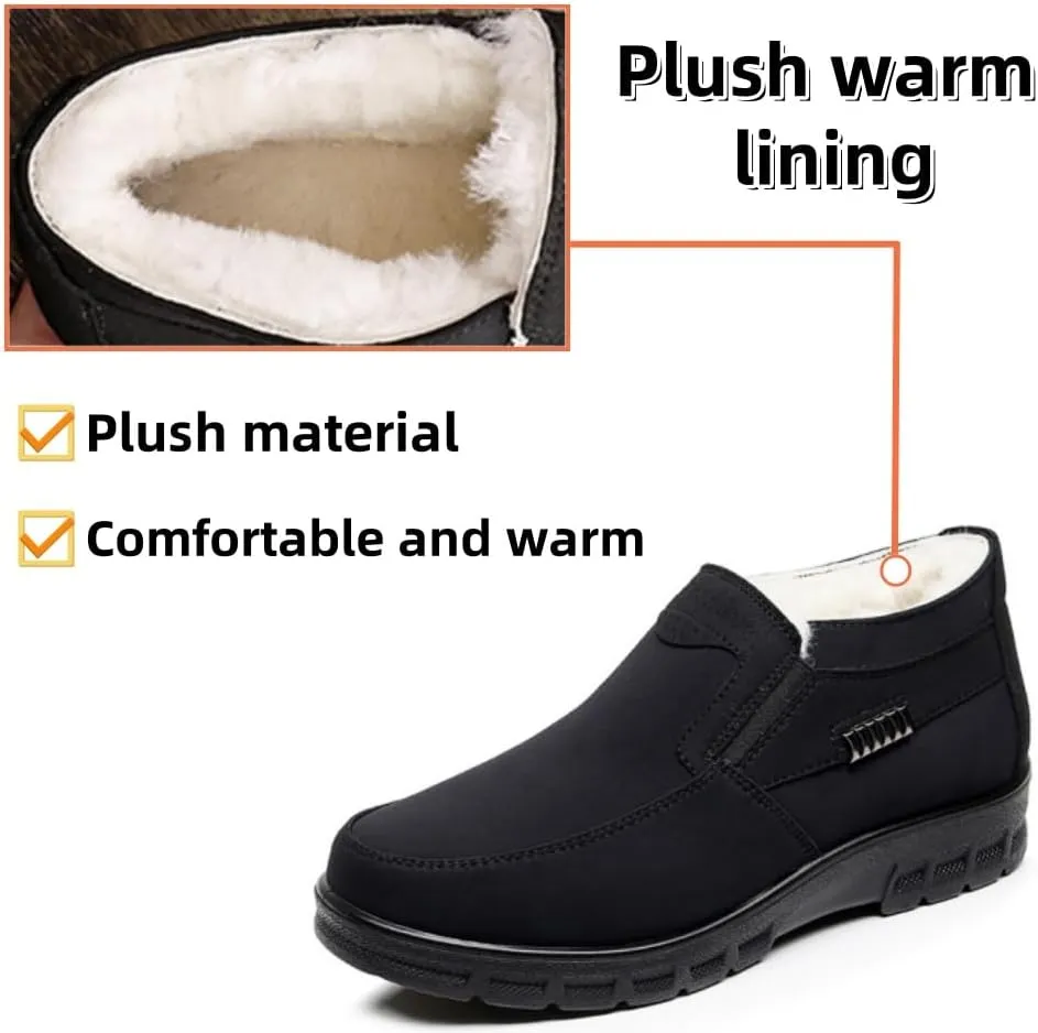 Asifn Men's Snow Boots Fashion Light Weight Comfortable Hiking Outdoor Walking Boots Waterproof Warm Fur Lined Booties