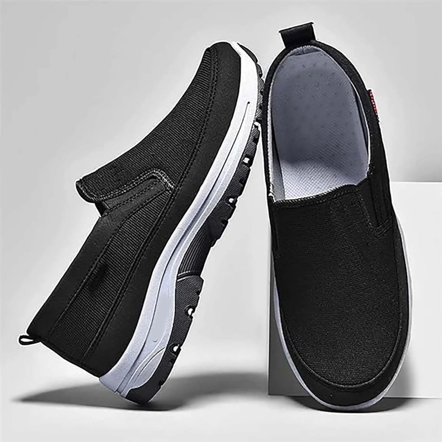 Auguscare Shoes - Auguscare Shoes Men Seniors, Breeze Shoes for Men, Men's Arch Support Slip-on Canvas Loafers (Blue,10.5)