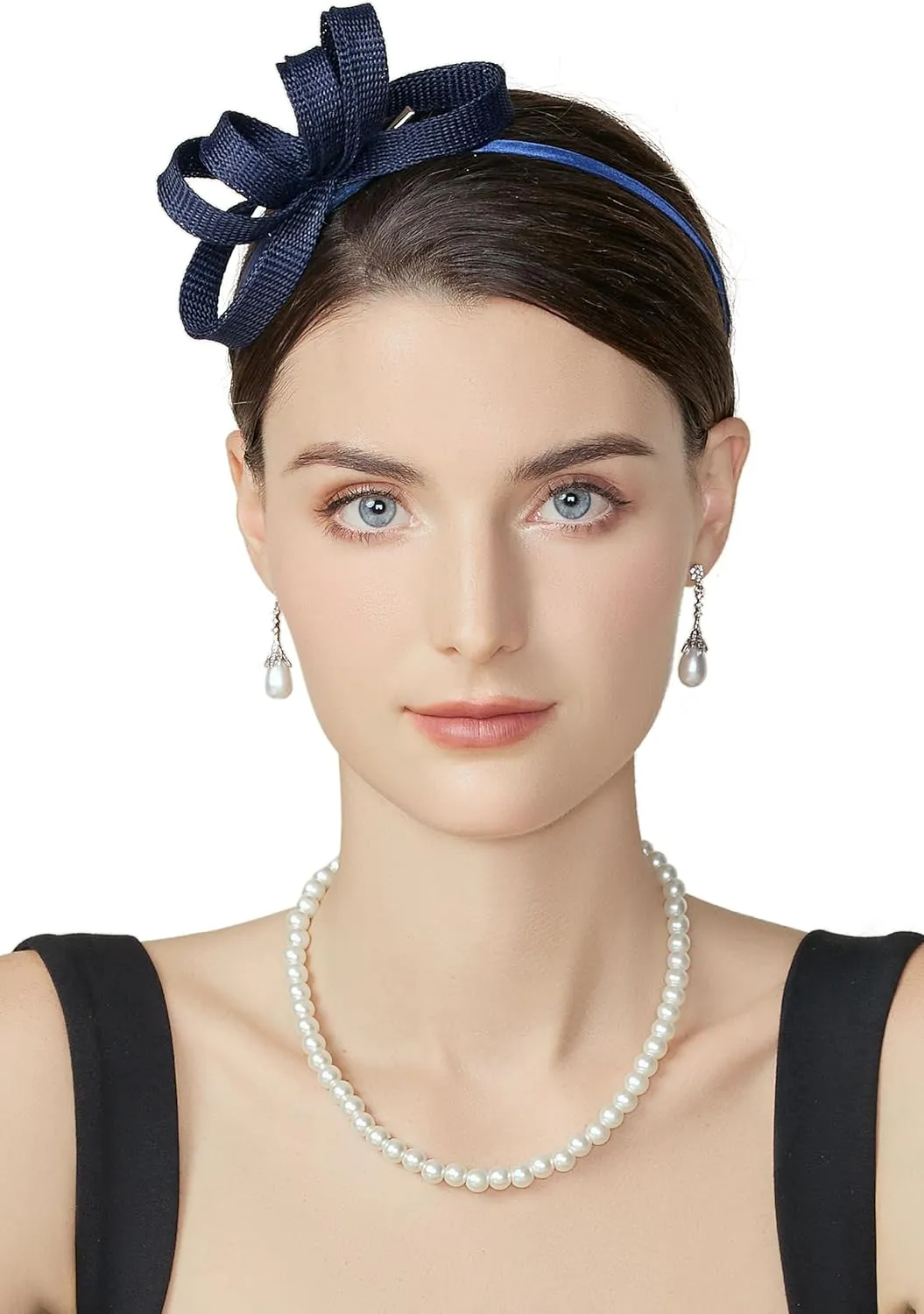 BABEYOND Fascinator Headband for Women - Tea Party Kentucky Bow Headband Derby Bridal Wedding Daily Headpiece with Hair Clip