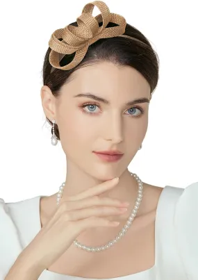 BABEYOND Fascinator Headband for Women - Tea Party Kentucky Bow Headband Derby Bridal Wedding Daily Headpiece with Hair Clip