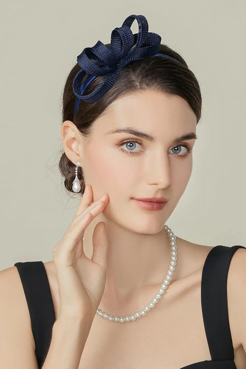 BABEYOND Fascinator Headband for Women - Tea Party Kentucky Bow Headband Derby Bridal Wedding Daily Headpiece with Hair Clip