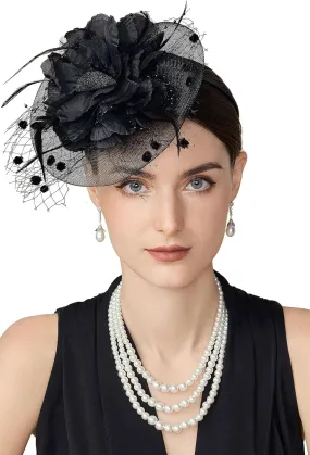 BABEYOND Fascinators Hats for Women - Tea Party Kentucky Fascinator Derby Church Hat Wedding Cocktail Headband with Hair Clip
