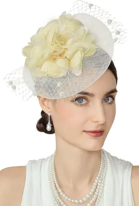 BABEYOND Fascinators Hats for Women - Tea Party Kentucky Fascinator Derby Church Hat Wedding Cocktail Headband with Hair Clip