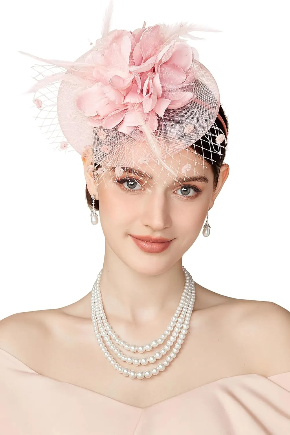 BABEYOND Fascinators Hats for Women - Tea Party Kentucky Fascinator Derby Church Hat Wedding Cocktail Headband with Hair Clip