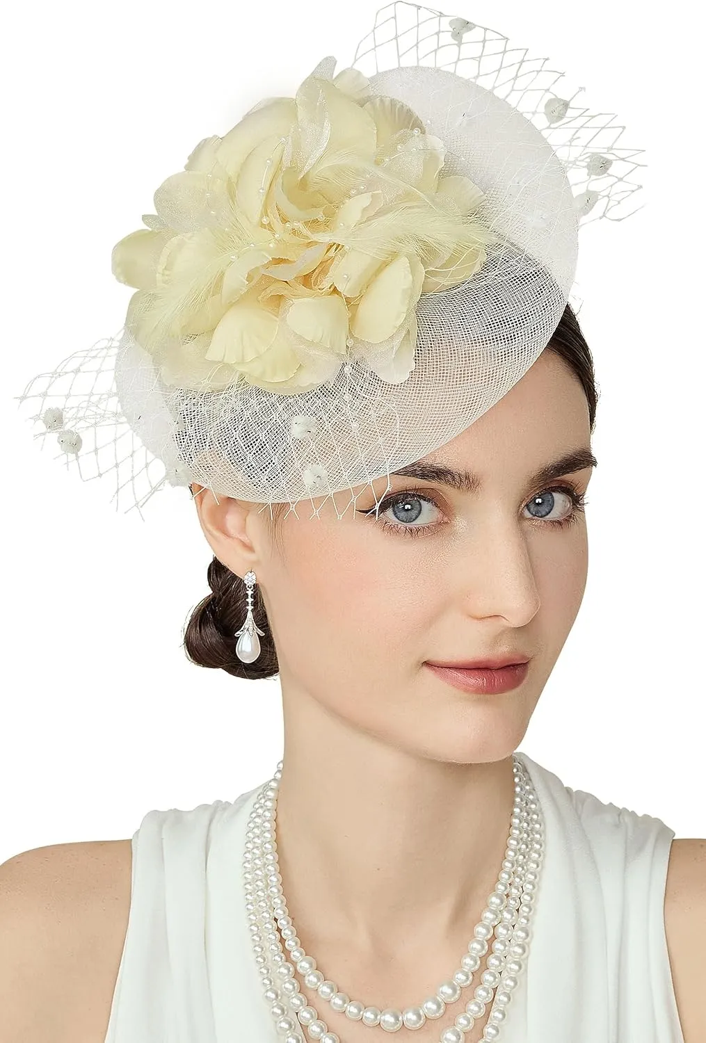 BABEYOND Fascinators Hats for Women - Tea Party Kentucky Fascinator Derby Church Hat Wedding Cocktail Headband with Hair Clip