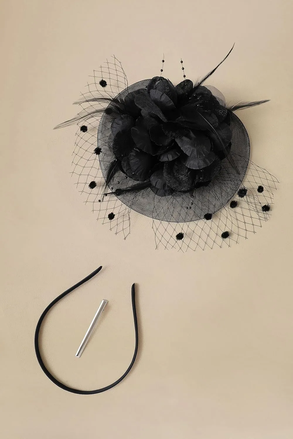 BABEYOND Fascinators Hats for Women - Tea Party Kentucky Fascinator Derby Church Hat Wedding Cocktail Headband with Hair Clip