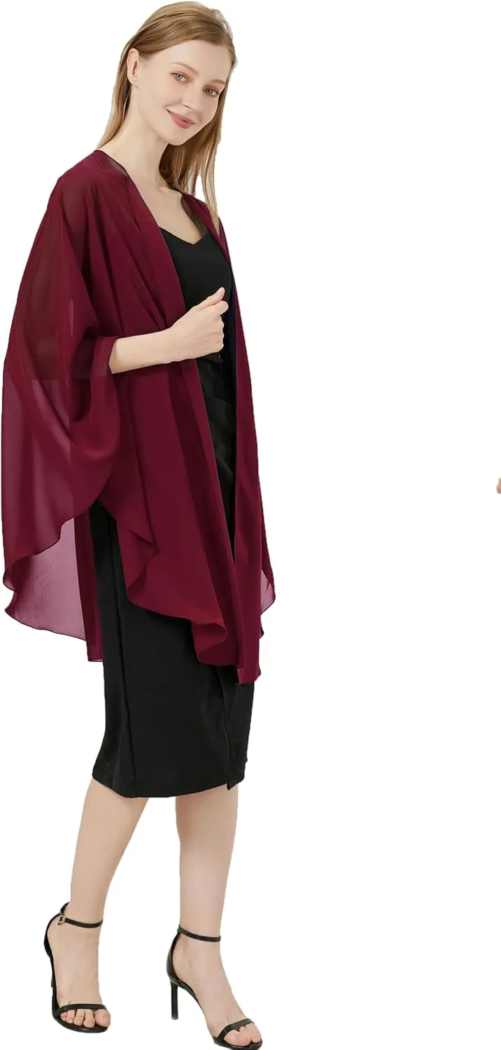 Baoqiya Chiffon Shawls and Wraps Wedding Party Shawl Scarf for Women Bridal Evening Dress on Special Occasion Dresses