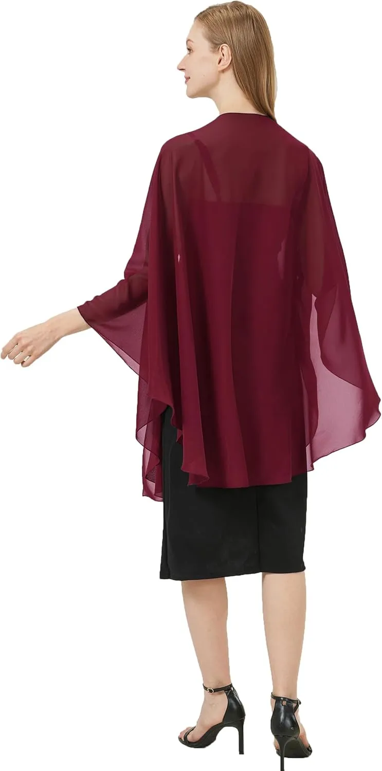 Baoqiya Chiffon Shawls and Wraps Wedding Party Shawl Scarf for Women Bridal Evening Dress on Special Occasion Dresses