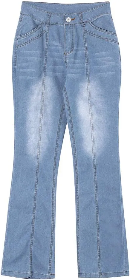 Bell Bottom Jeans for Women High Rise Wide Leg High Waisted Flared Slim Denim Jeans Casual Skinny Straight Long Vintage Jeans