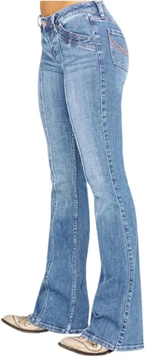 Bell Bottom Jeans for Women High Rise Wide Leg High Waisted Flared Slim Denim Jeans Casual Skinny Straight Long Vintage Jeans