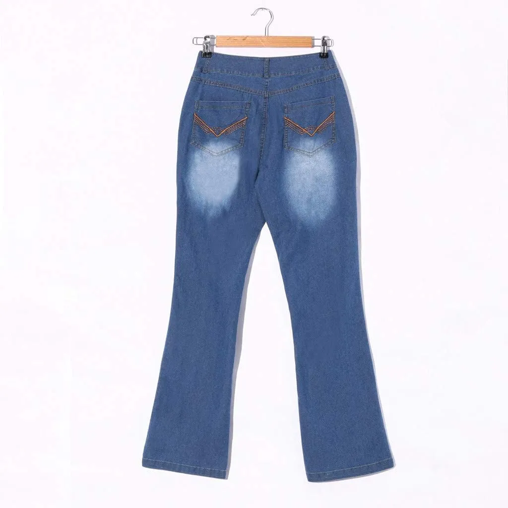 Bell Bottom Jeans for Women High Rise Wide Leg High Waisted Flared Slim Denim Jeans Casual Skinny Straight Long Vintage Jeans