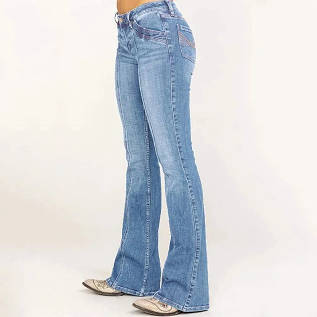 Bell Bottom Jeans for Women High Rise Wide Leg High Waisted Flared Slim Denim Jeans Casual Skinny Straight Long Vintage Jeans
