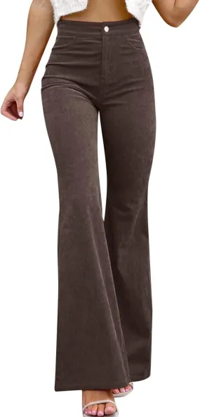 Bell Bottom Jeans for Women Trendy High Waisted Crossover Stretchy Jeans Flare Leggings Mature Women's Elegant