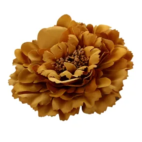 Boho Peony Flower Brooch - Women's Fashion Hair Clip, Bohemia Party Hair Clip, Flamenco Dancer Brooch, Wedding Set (Golden)