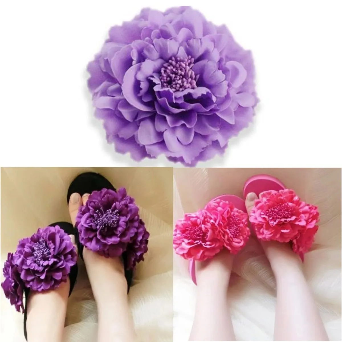 Boho Peony Flower Hair Clip, Baby blue Material, Dual Hair Clip and Brooch Pin Backing, Bohemian Style, Suitable for Various Occasions, Women's Hair Accessories
