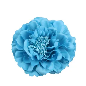 Boho Peony Flower Hair Clip, Baby blue Material, Dual Hair Clip and Brooch Pin Backing, Bohemian Style, Suitable for Various Occasions, Women's Hair Accessories