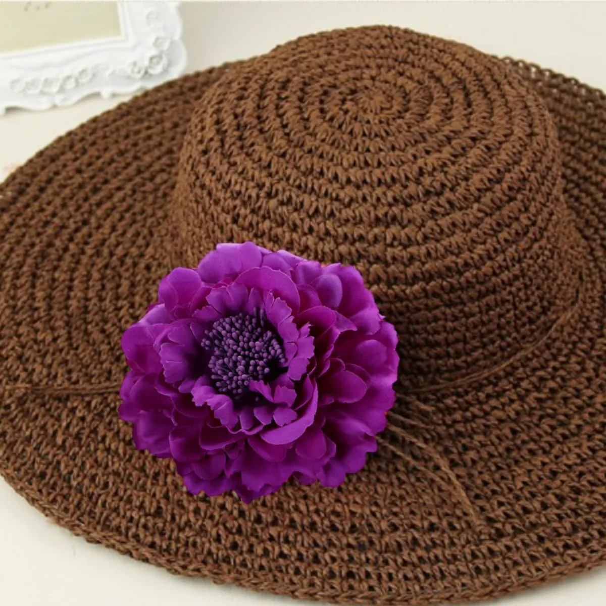 Boho Peony Flower Hair Clip, Baby blue Material, Dual Hair Clip and Brooch Pin Backing, Bohemian Style, Suitable for Various Occasions, Women's Hair Accessories
