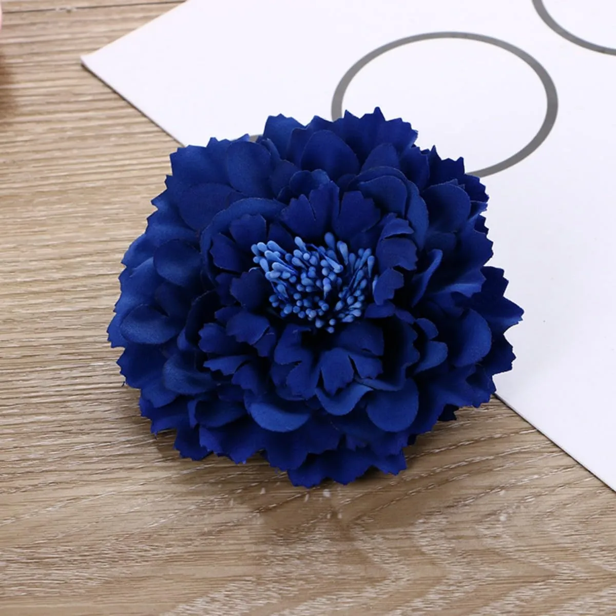 Boho Peony Flower Hair Clip, Blue, Hair Accessories, Women's