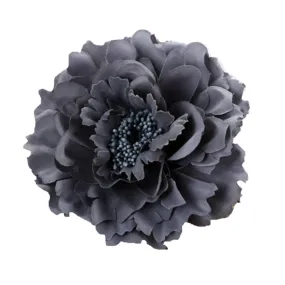 Boho Peony Flower Hair Clip, Women's Hair Accessory, Flamenco Dancer Flower Brooch, Party Hair Clip, Wedding Set (Grey, 1 Count)