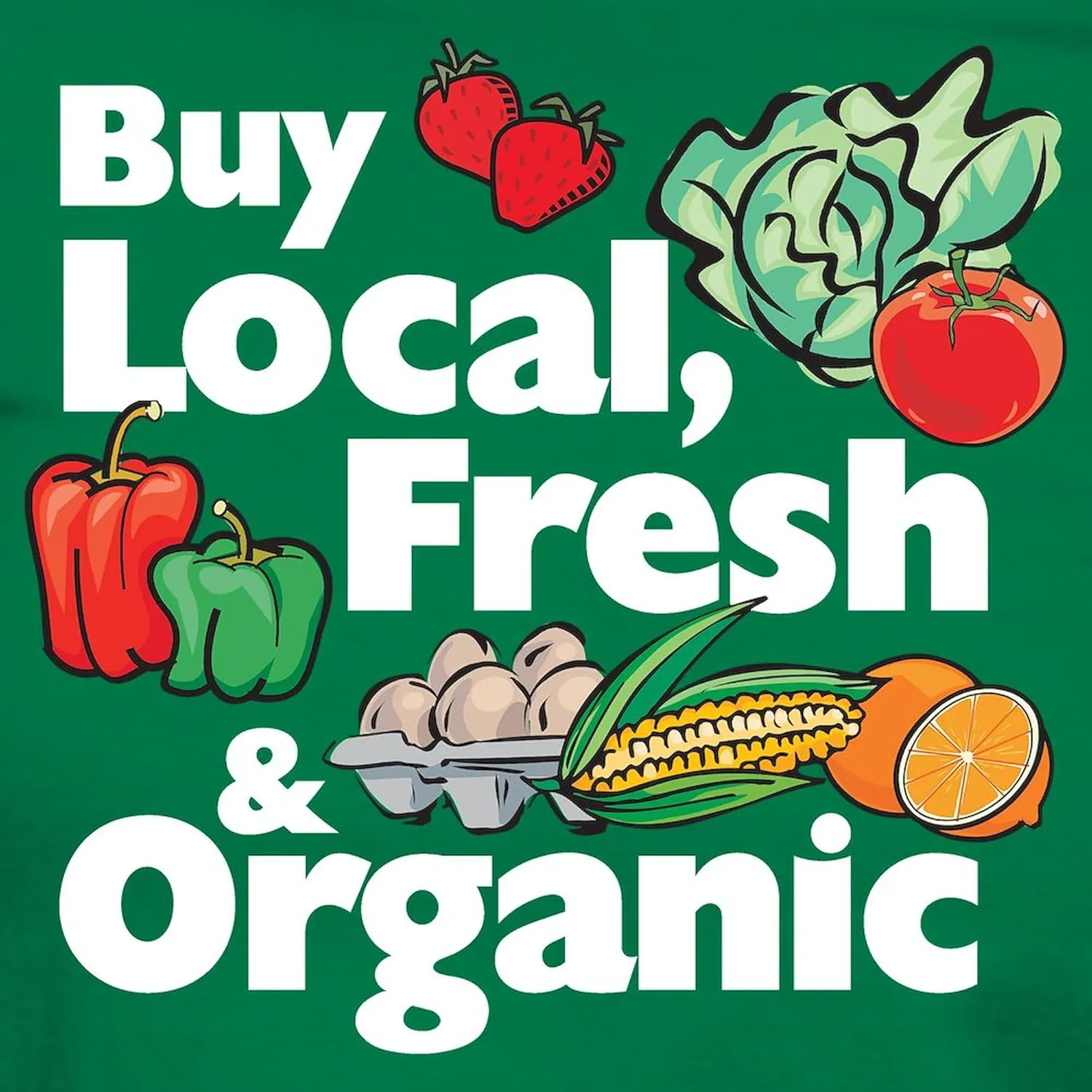 CafePress Buy Local Fresh & Organic Women's Dark T Shirt Womens Cotton Dark T-Shirt