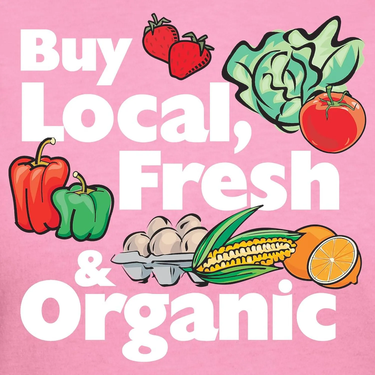 CafePress Buy Local Fresh & Organic Women's Dark T Shirt Womens Cotton Dark T-Shirt