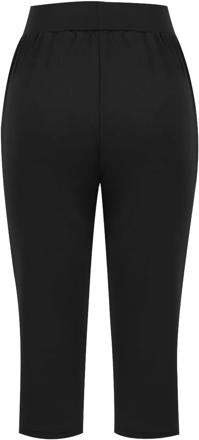 Capri Pants for Women 2025 Casual Capris Leggings Summer High Waist Wide Leg Yoga Pant with Pockets Lounge Wear
