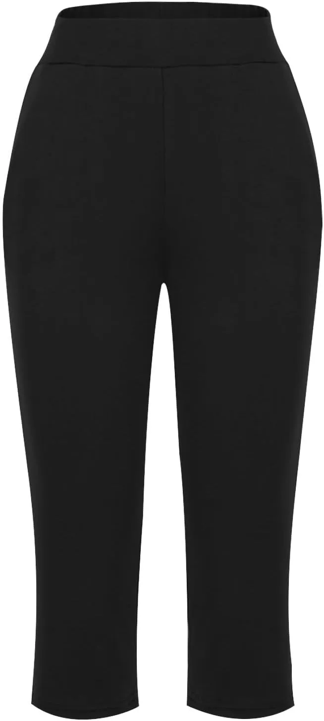 Capri Pants for Women 2025 Casual Capris Leggings Summer High Waist Wide Leg Yoga Pant with Pockets Lounge Wear