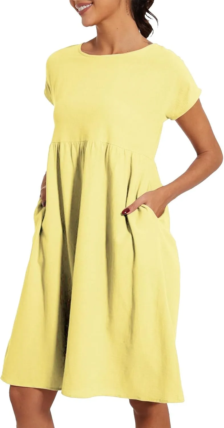 Casual Summer Dresses for Women 2025,Women's T Shirt Dress Boho Dresses Beach Vacation Plus Size Short Sleeves Dress