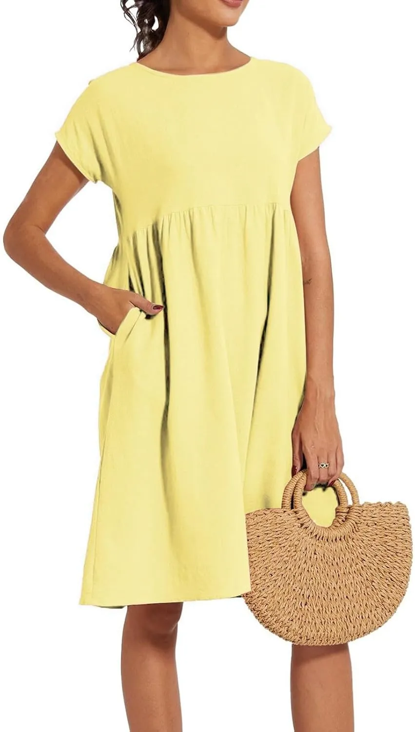 Casual Summer Dresses for Women 2025,Women's T Shirt Dress Boho Dresses Beach Vacation Plus Size Short Sleeves Dress