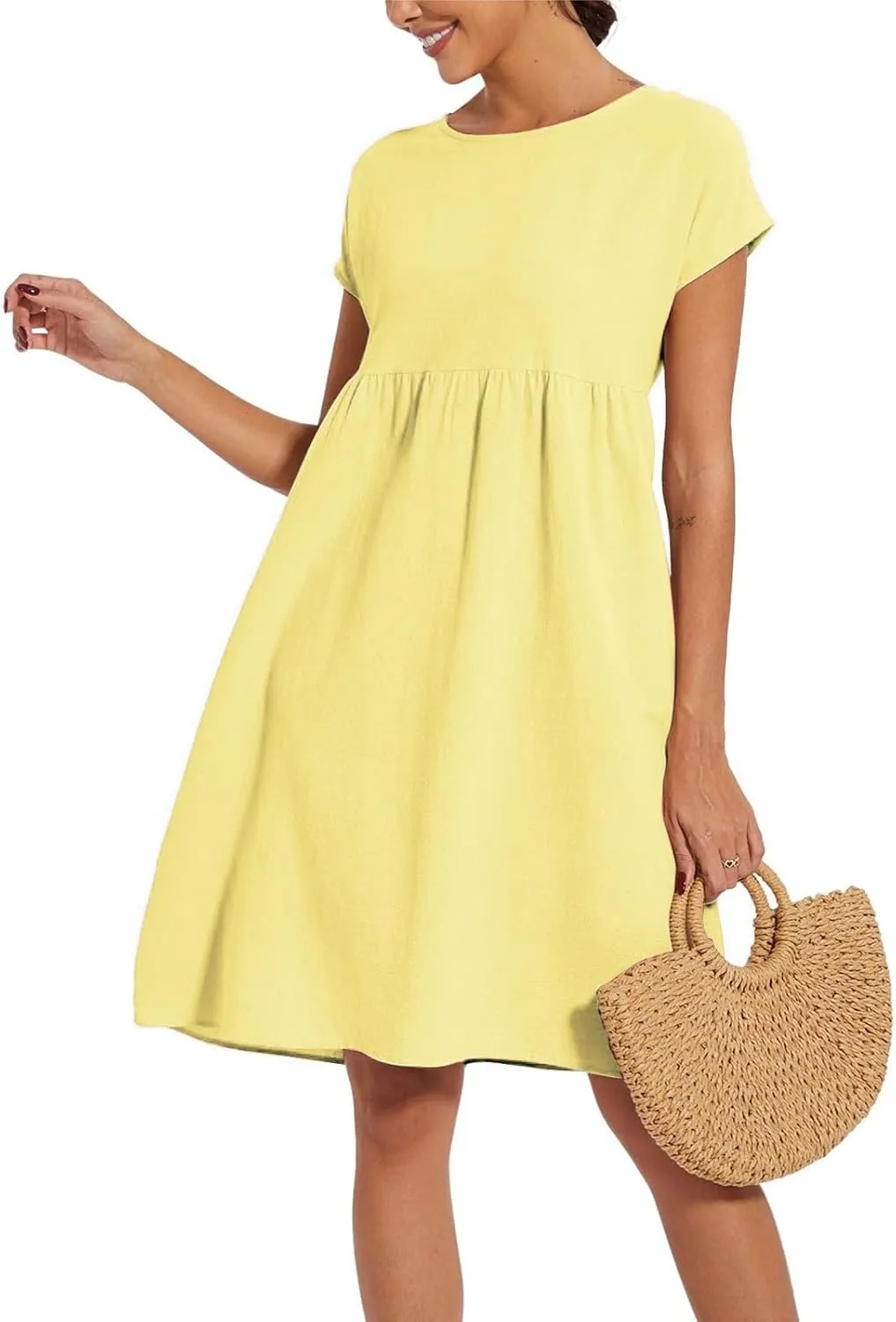Casual Summer Dresses for Women 2025,Women's T Shirt Dress Boho Dresses Beach Vacation Plus Size Short Sleeves Dress