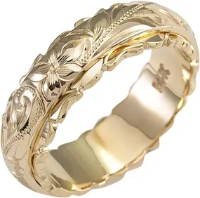 Chunky Gold Ring for Women,Gold Plated Engagement Wedding Band Elegant Carved Rose Flower Statement Ring Jewelry Gift for Her