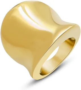 Chunky Rings for Women Plain Wide Band Rings Vintage Cigar Band Rings Classic Thumb Rings Concave Band Rings Thick Statement Rings Jewelry