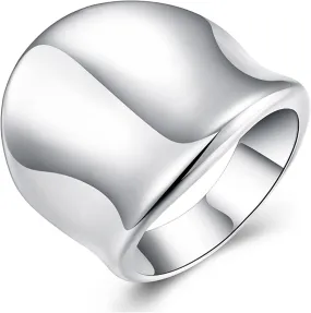 Chunky Rings for Women Plain Wide Band Rings Vintage Cigar Band Rings Classic Thumb Rings Concave Band Rings Thick Statement Rings Jewelry