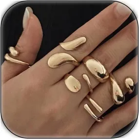 Chunky Rings for Women Silver Stacking Rings Gold Rings Set Trendy Knuckle Rings