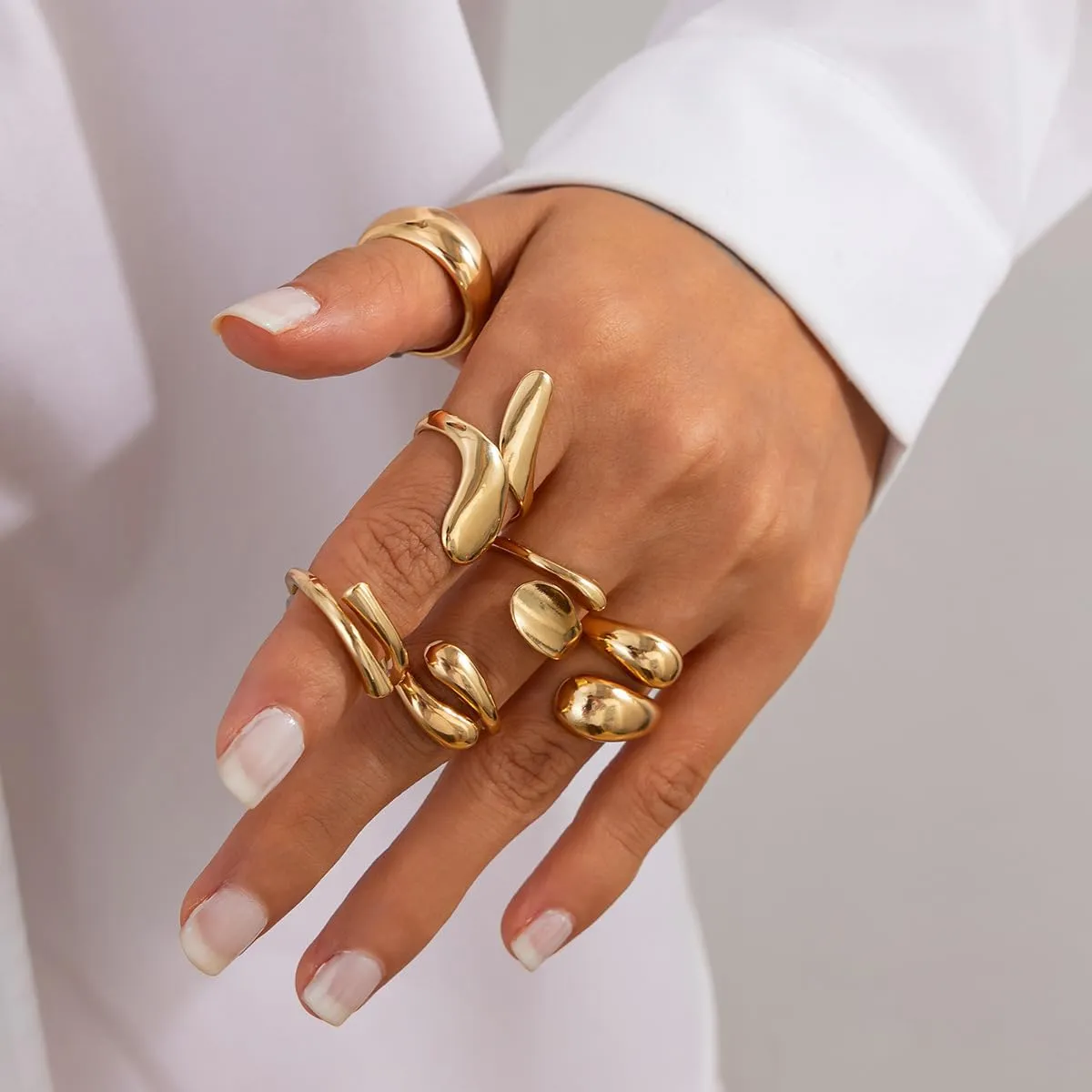 Chunky Rings for Women Silver Stacking Rings Gold Rings Set Trendy Knuckle Rings