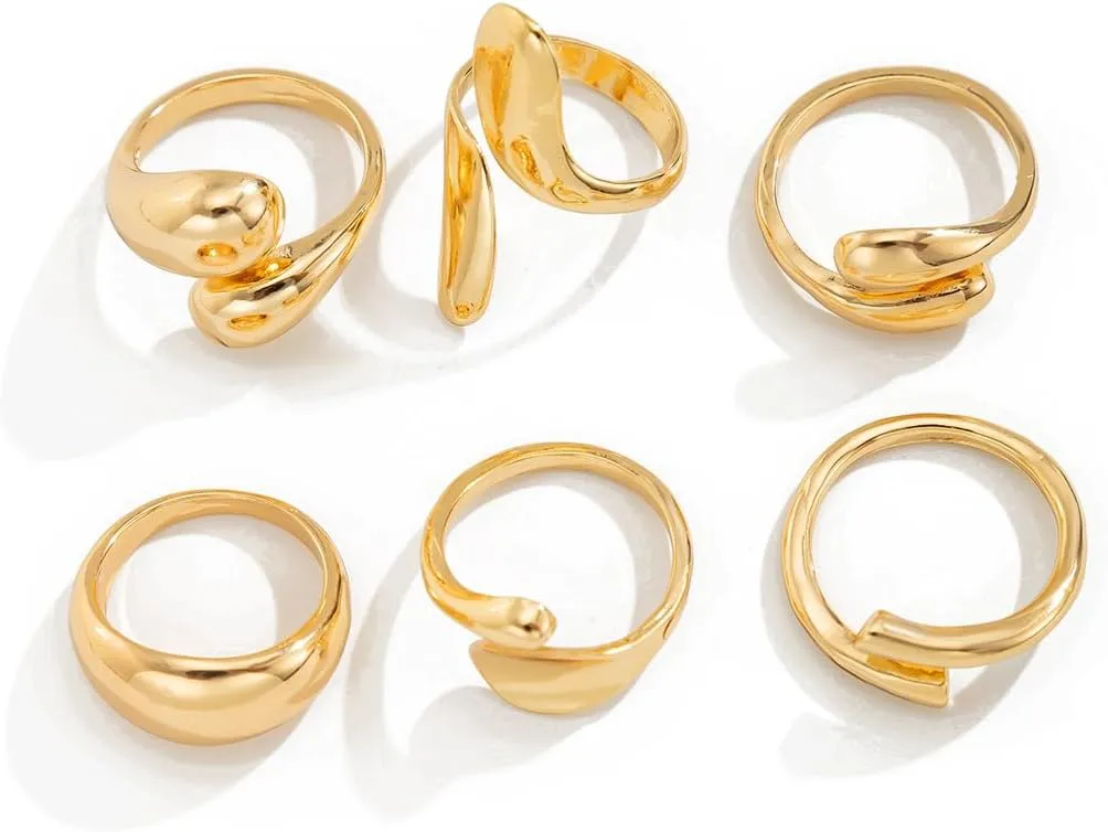 Chunky Rings for Women Silver Stacking Rings Gold Rings Set Trendy Knuckle Rings