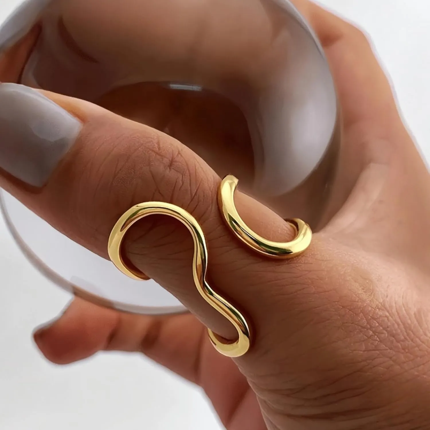 Chunky Rings for Women Thumb Rings Statement Ring Gold Plated Thick Rings Stacking Rings
