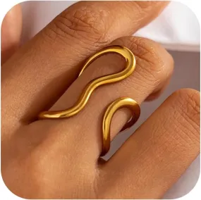 Chunky Rings for Women Thumb Rings Statement Ring Gold Plated Thick Rings Stacking Rings